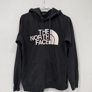 The North Face Womens Black Logo‎ Hoodie Pullover Sweatshirt Size Medium